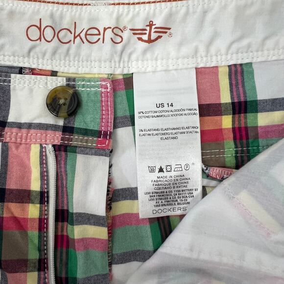 Dockers Womens Multi Plaid Bermuda Shorts Size 14 - Picture 6 of 8